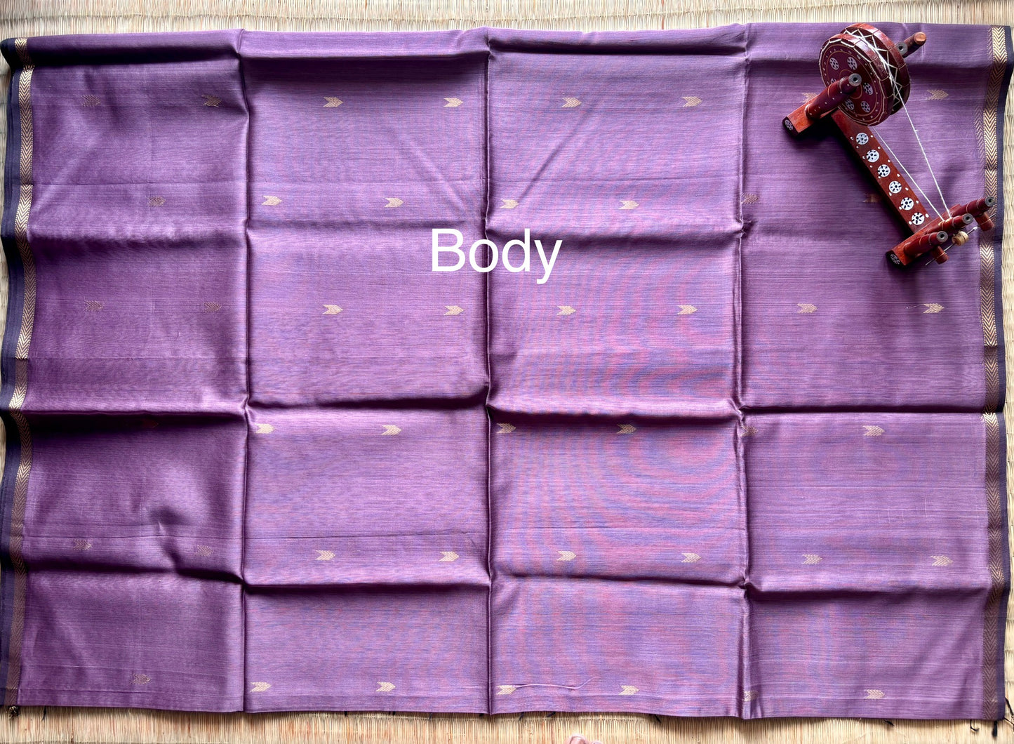 Lavender & Black Classic Maheshwari Saree