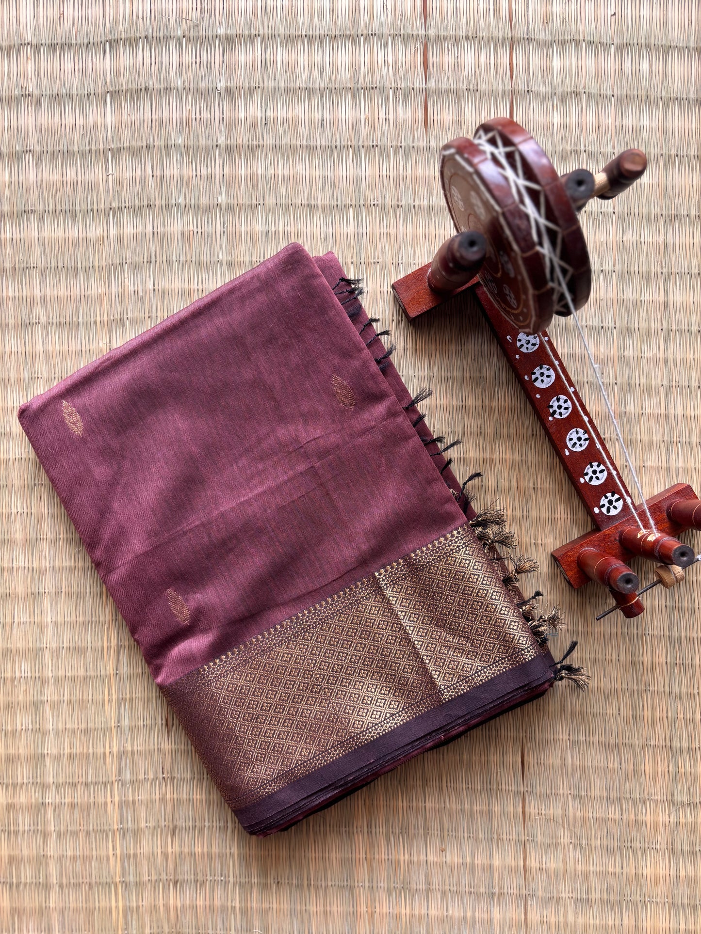 Lavender & Purple Dual Shade Maheshwari Saree