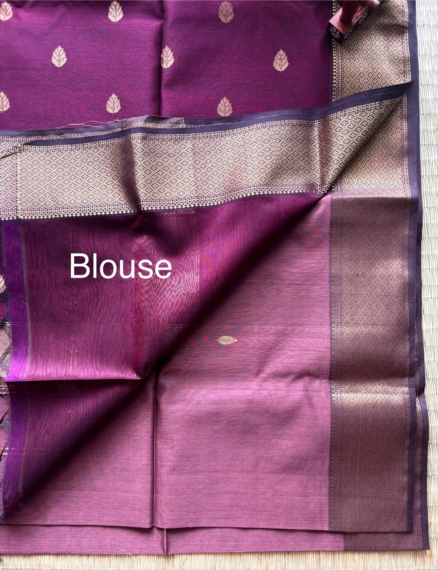 Lavender & Purple Dual Shade Maheshwari Saree