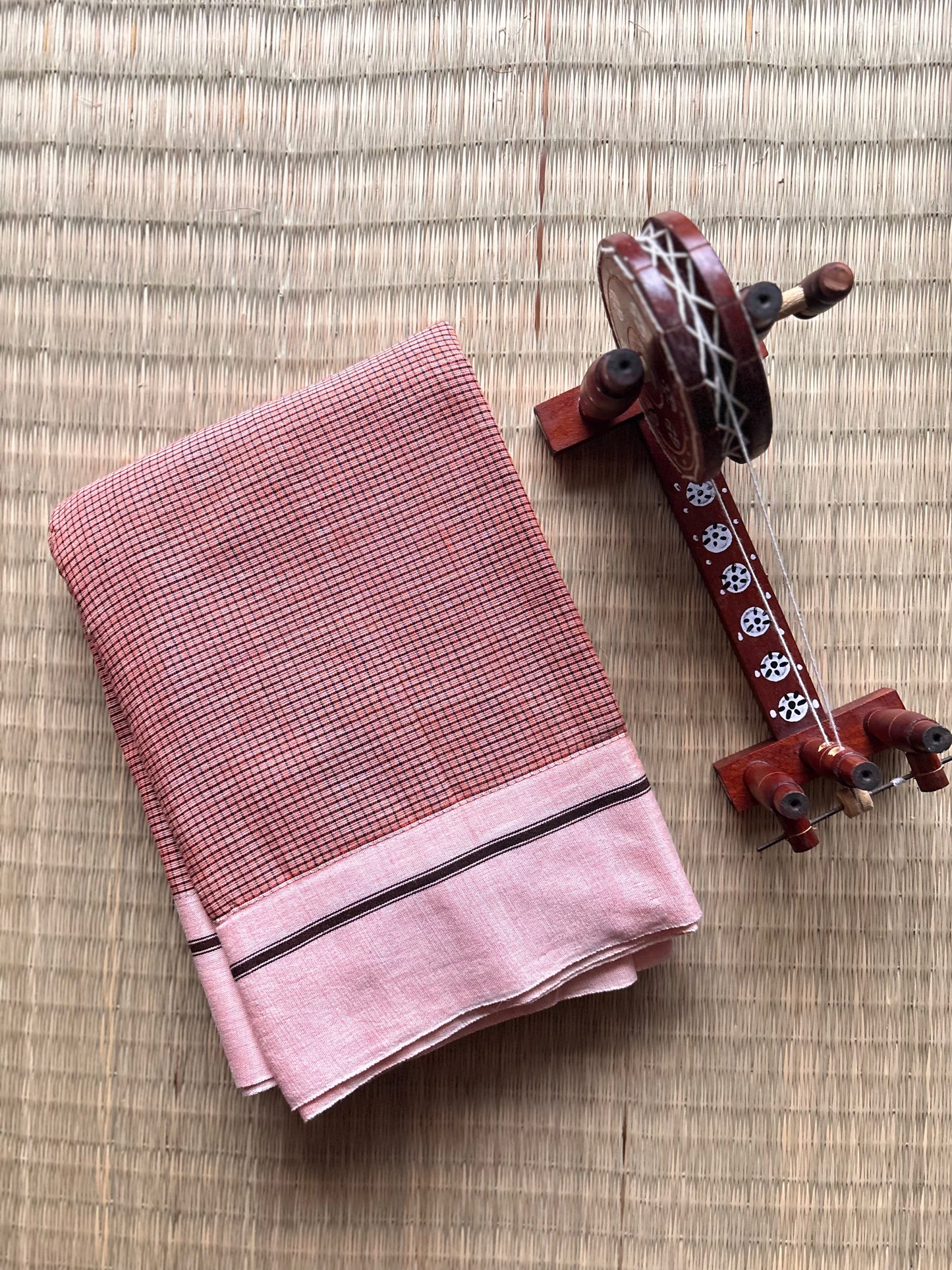 Kanakambaram Patteda Anchu Cotton Handloom Saree