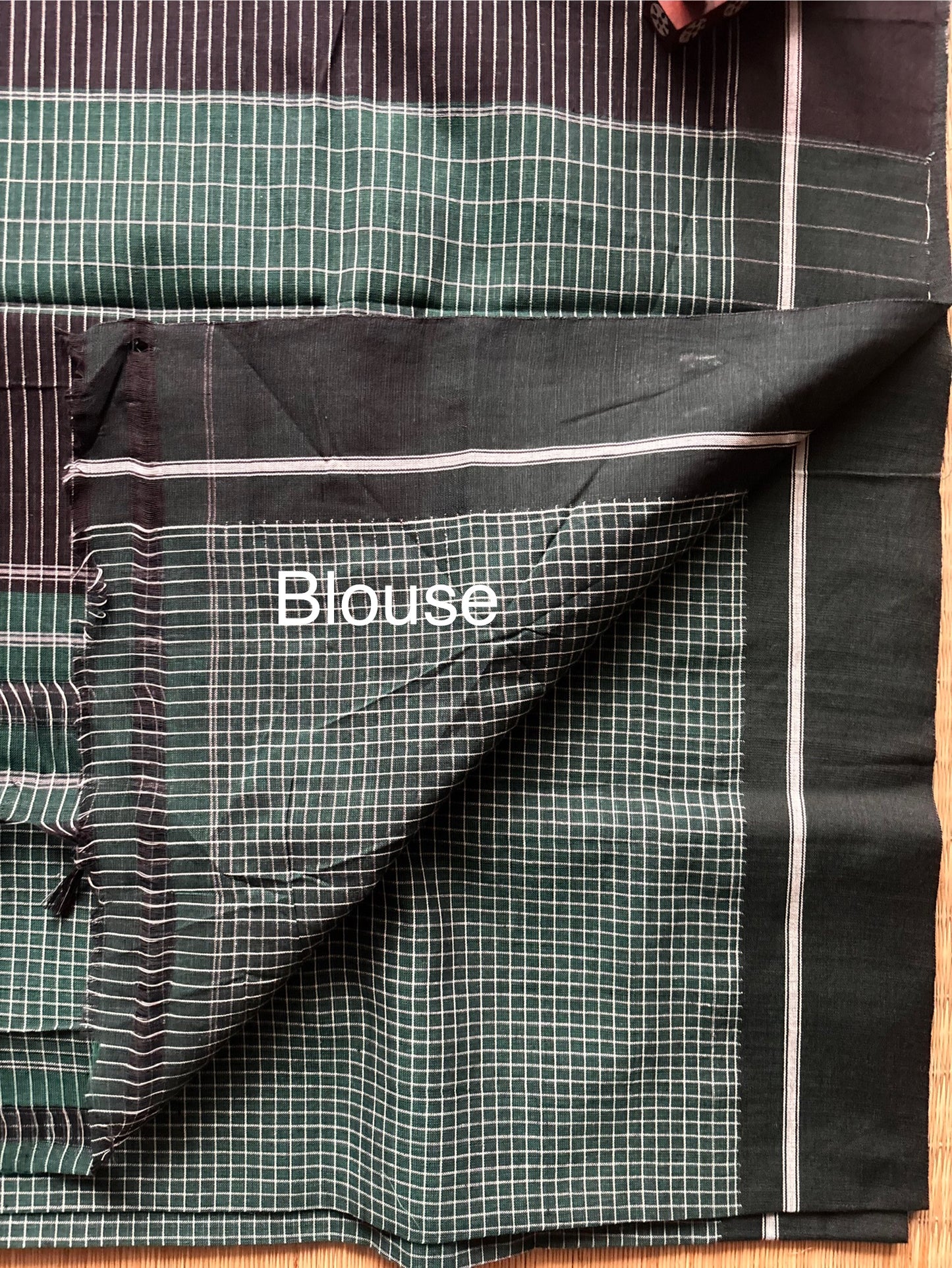 Forest Green Patteda Anchu Cotton Handloom Saree