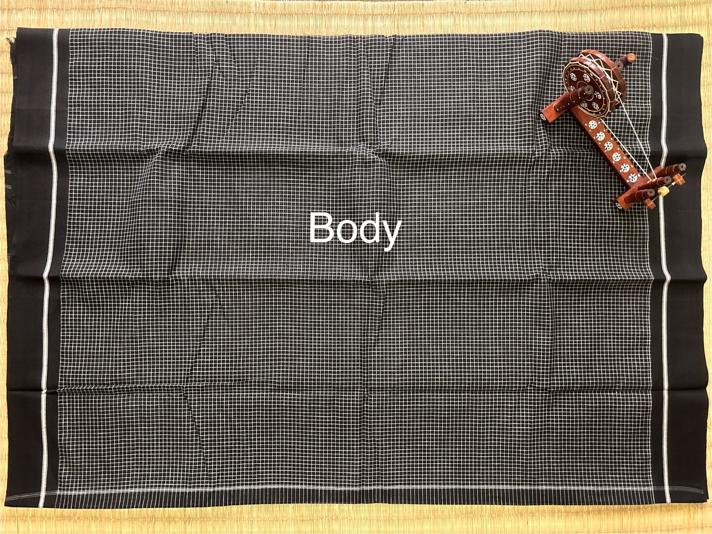 Classic Black Patteda Anchu Cotton Handloom Saree
