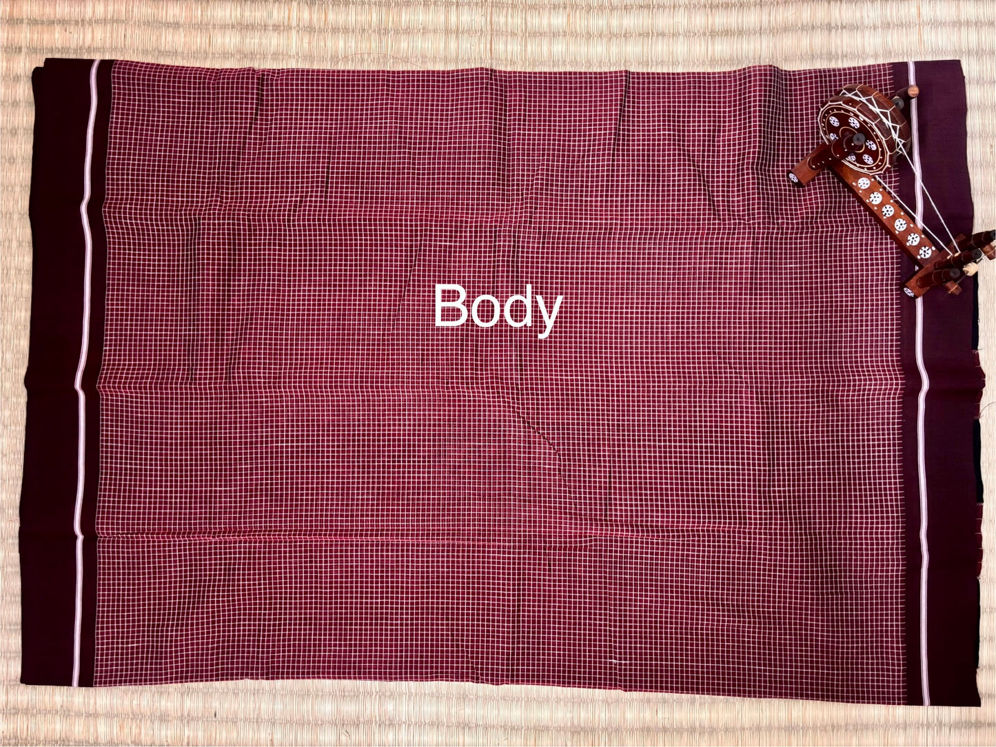 Classic Maroon Patteda Anchu Cotton Handloom Saree