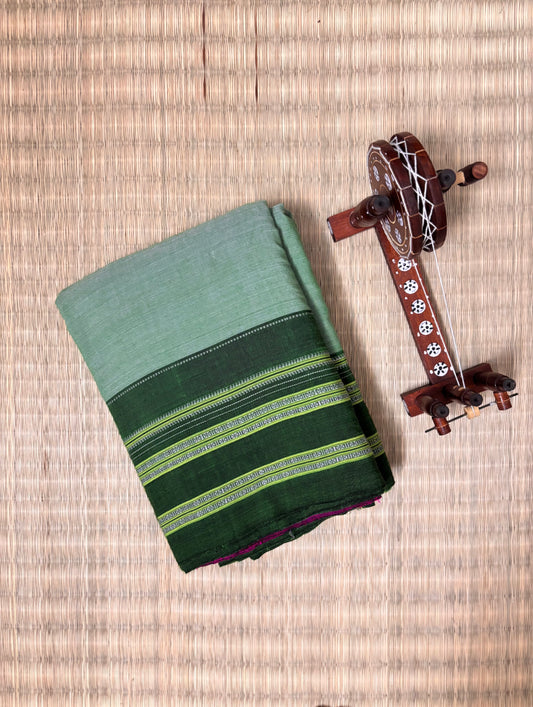 Sage and Forest Green Handloom Ilkal Saree