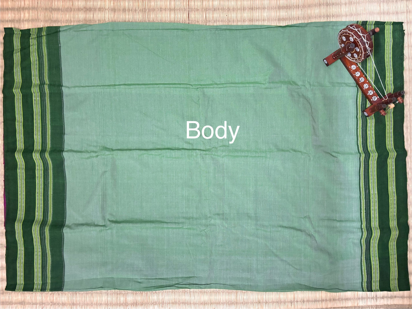 Sage and Forest Green Handloom Ilkal Saree