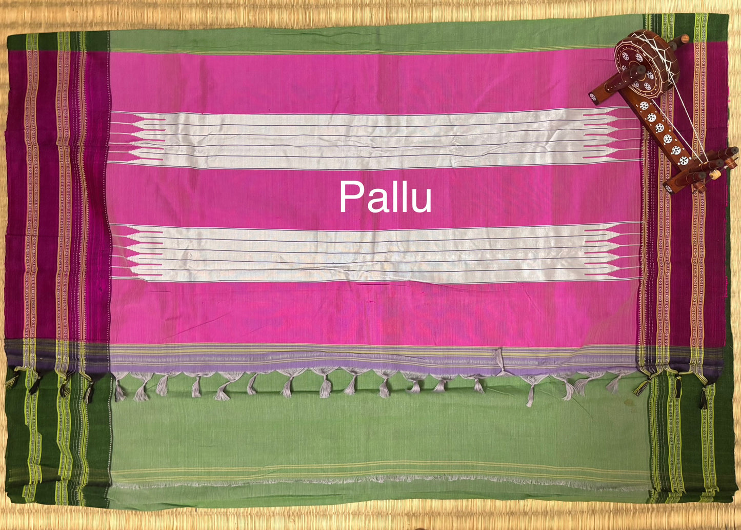 Sage and Forest Green Handloom Ilkal Saree