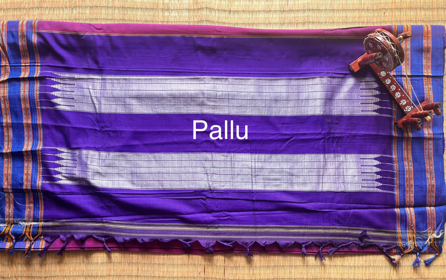 Magenta and Blue Handloom Ilkal Saree