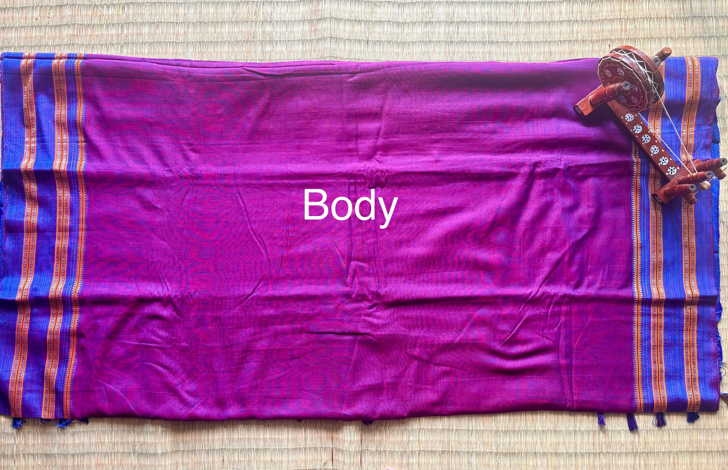 Magenta and Blue Handloom Ilkal Saree