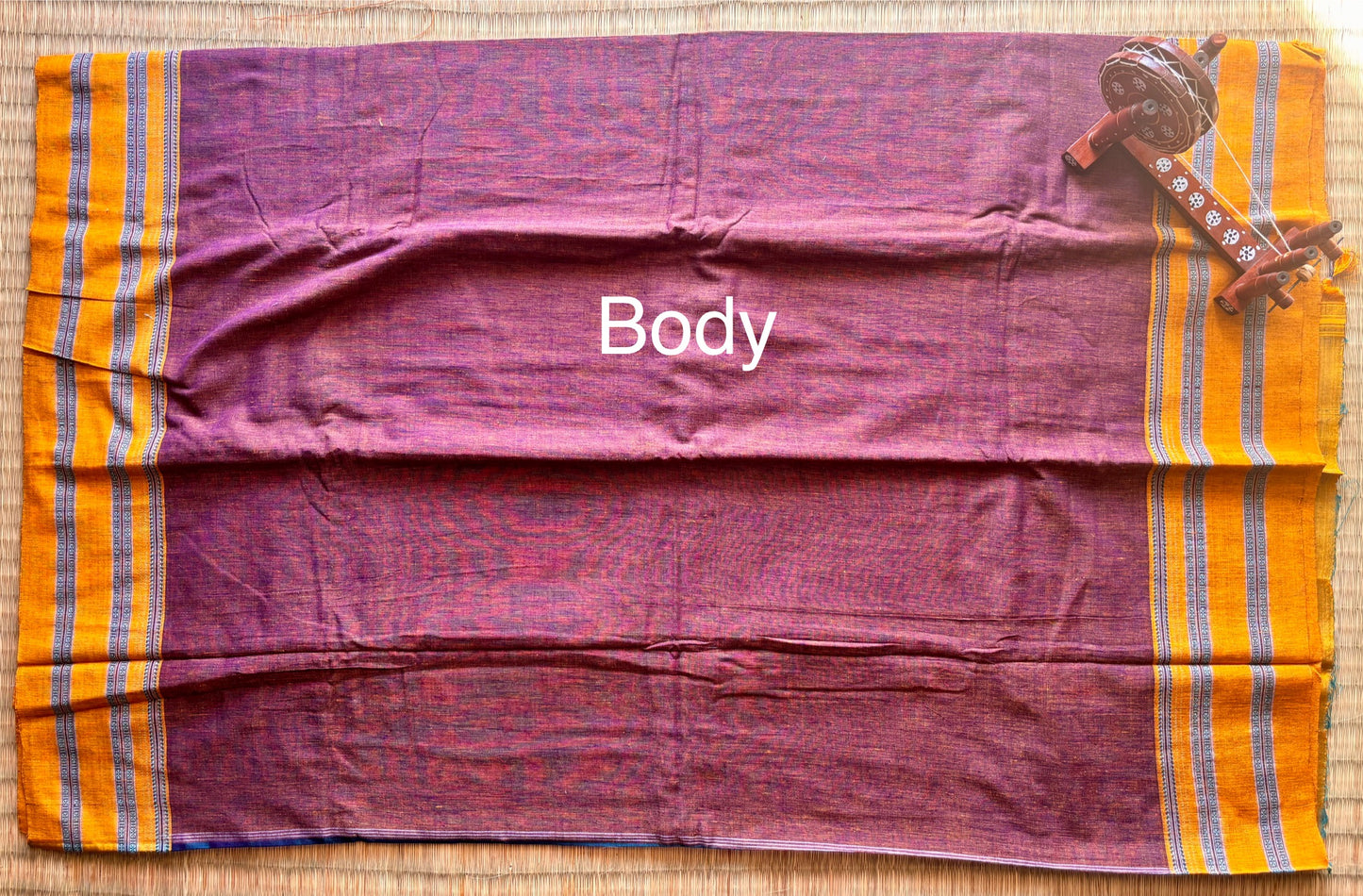 Pink and Mustard Handloom Ilkal Saree