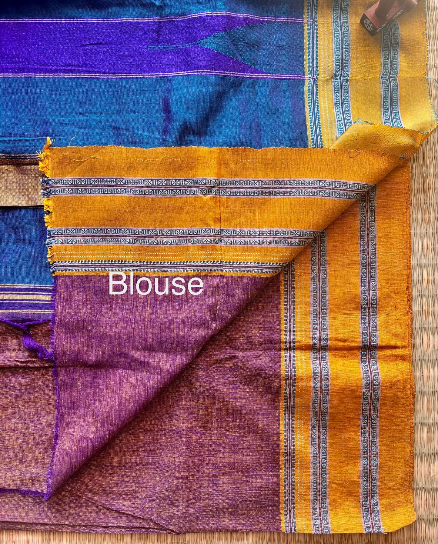 Pink and Mustard Handloom Ilkal Saree