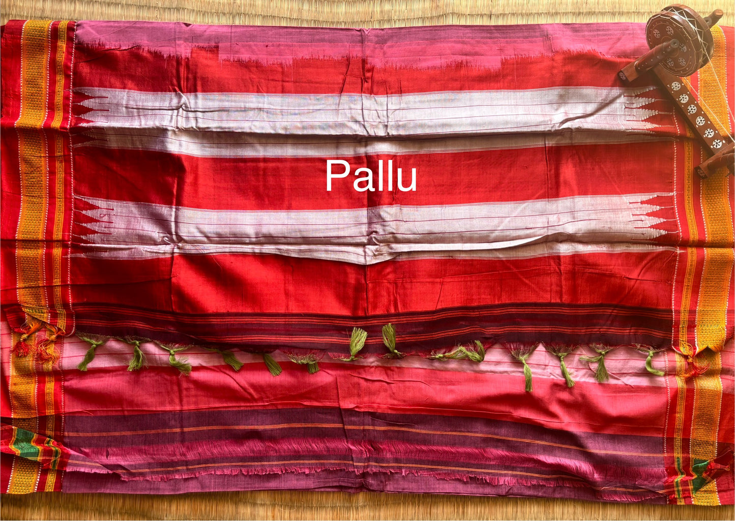 Magenta and Red Handloom Ilkal Saree