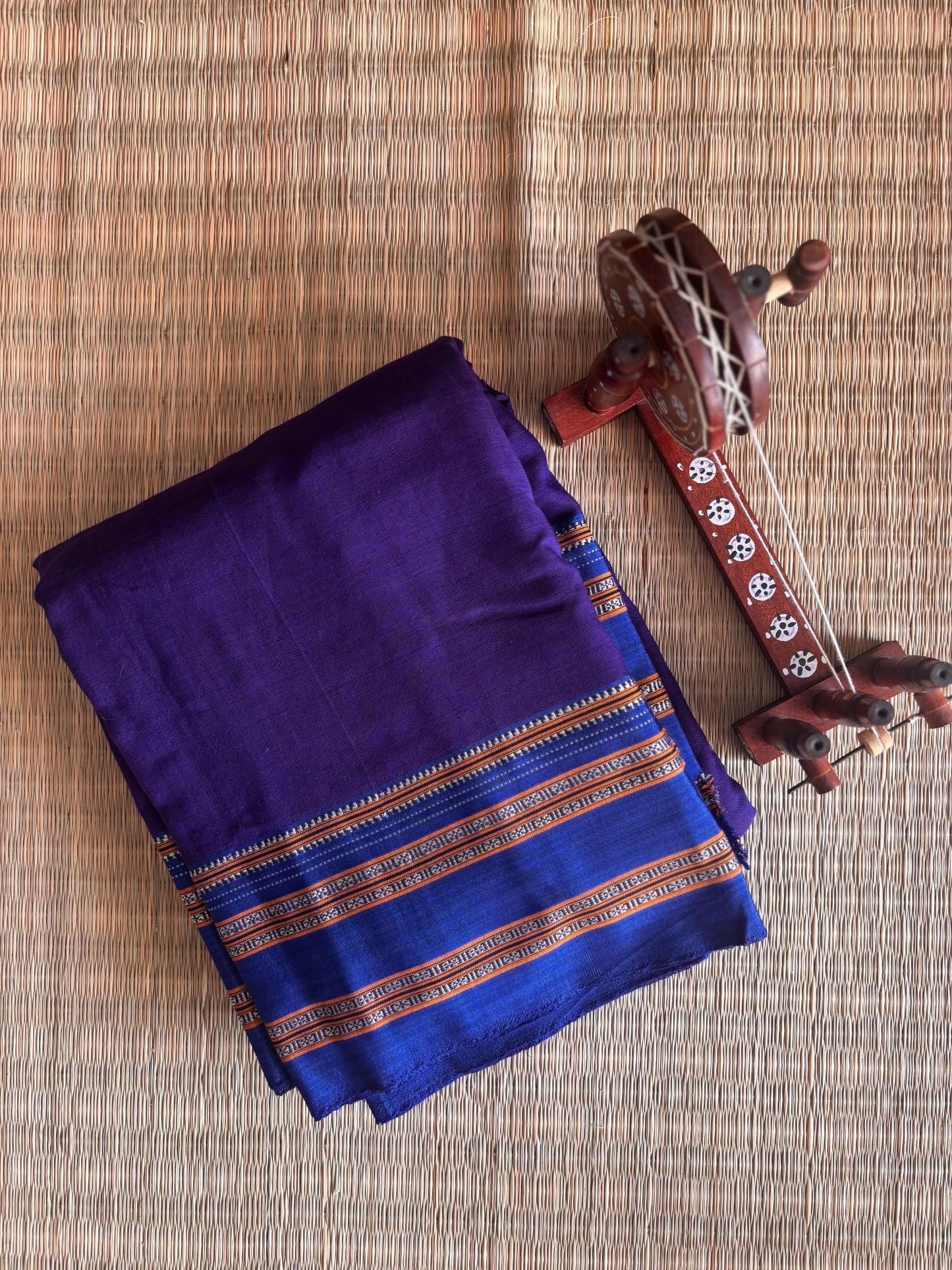 Violet and Blue Handloom Ilkal Saree