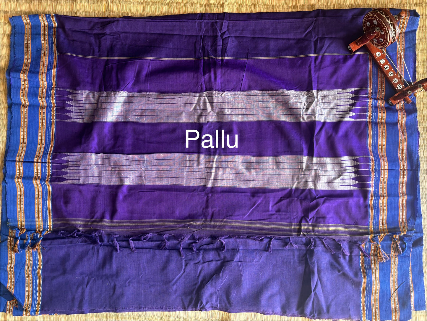 Violet and Blue Handloom Ilkal Saree