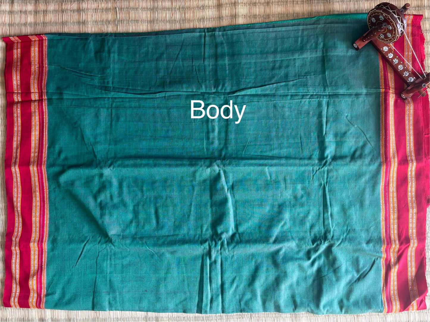 Teal and Sindoor Red Handloom Ilkal Saree