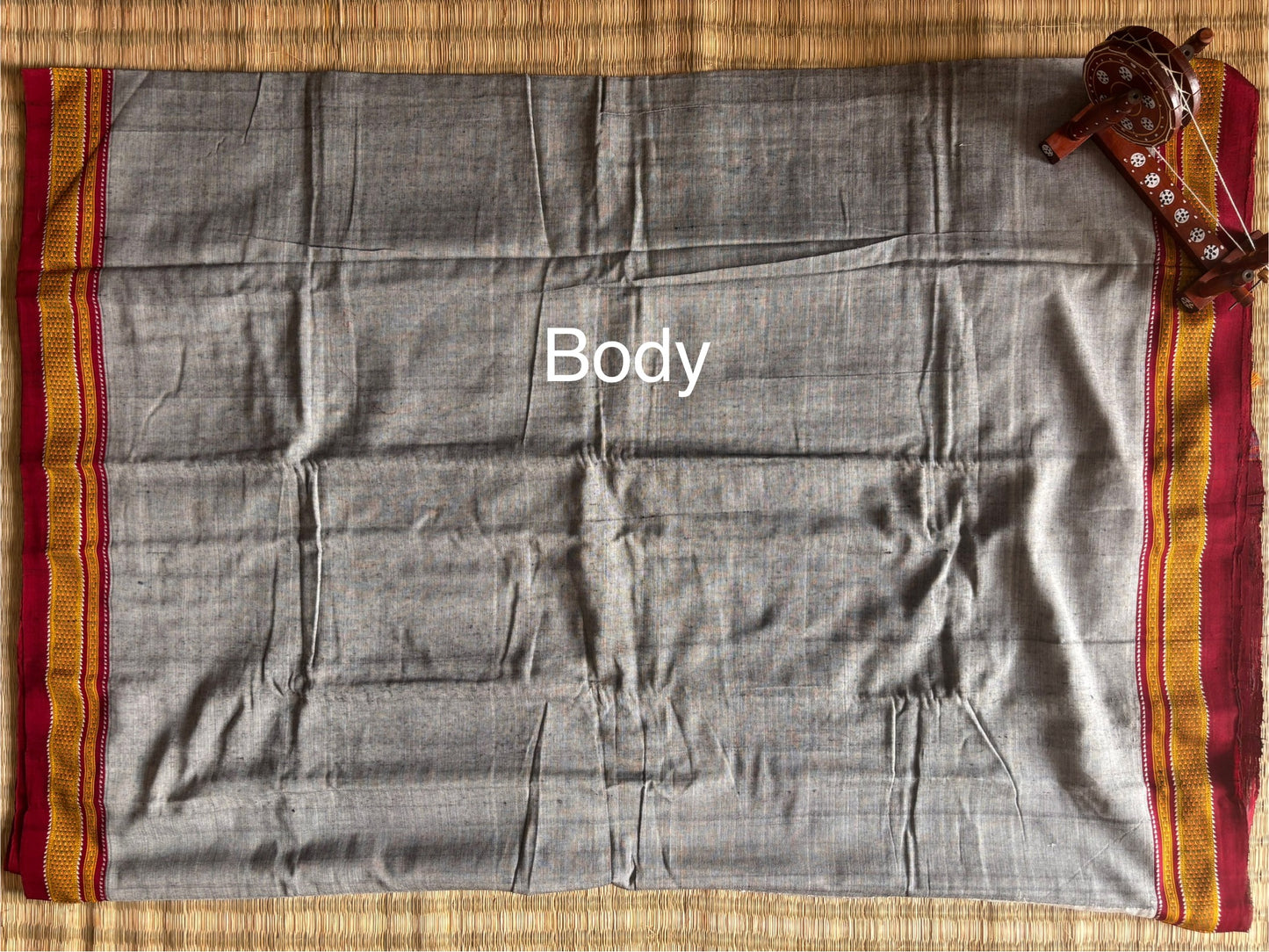 Grey and Maroon Handloom Ilkal Saree