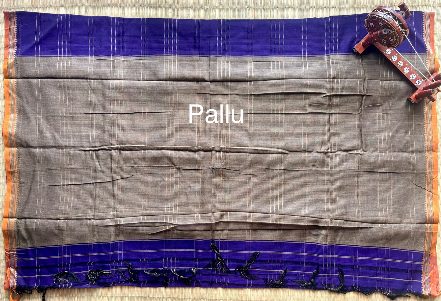 Purple & Grey Narayanpet Handloom Cotton Saree