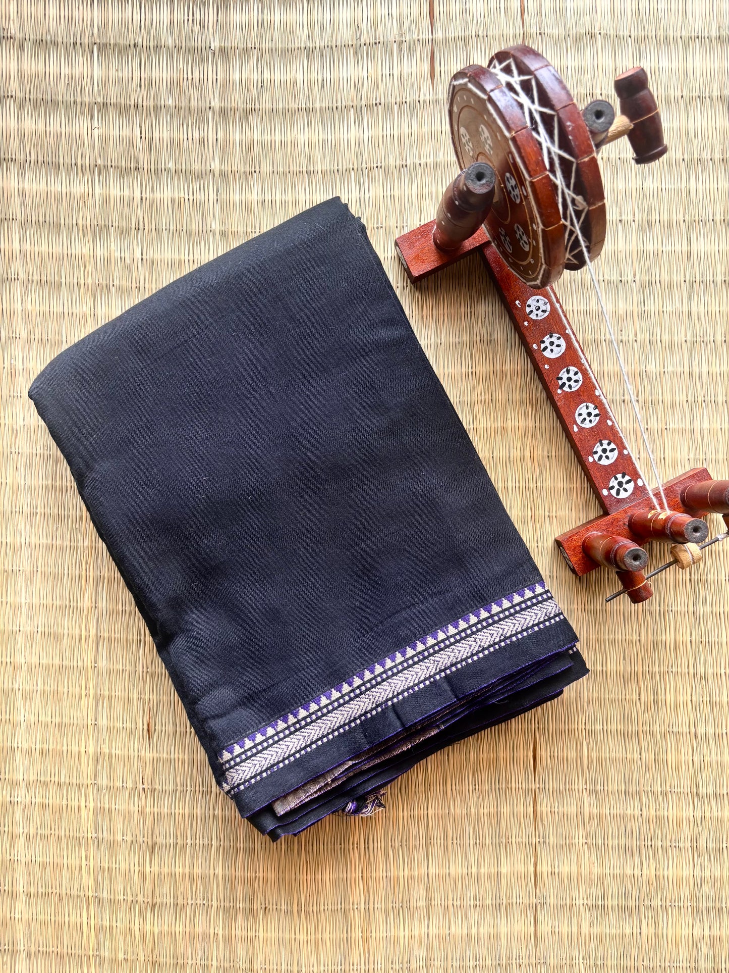 Classic Black Narayanpet Handloom Cotton Saree