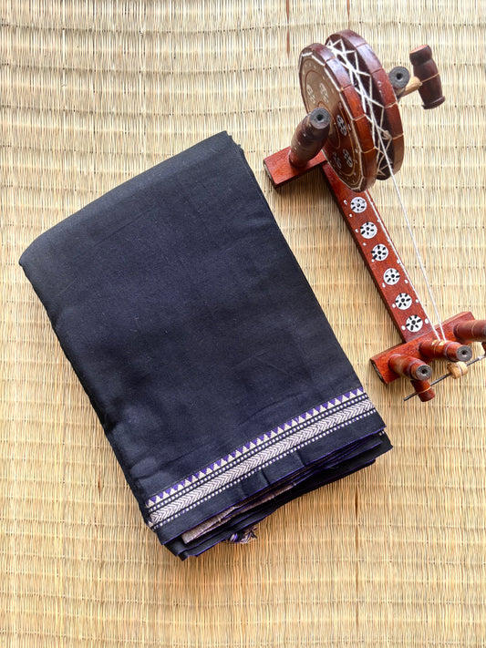 Classic Black Narayanpet Handloom Cotton Saree