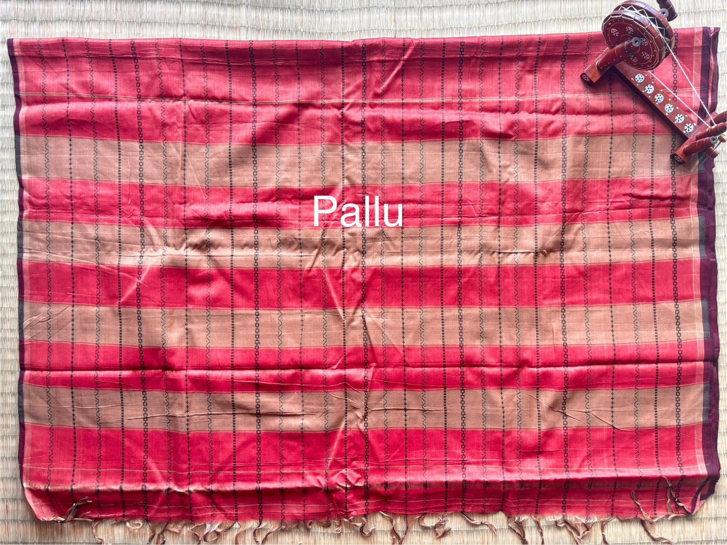 Terracotta Red Narayanpet Handloom Cotton Saree