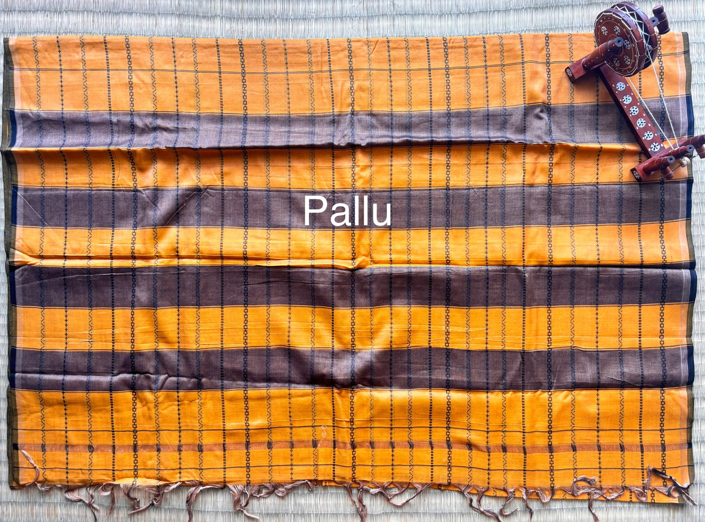 Mustard Narayanpet Handloom Cotton Saree