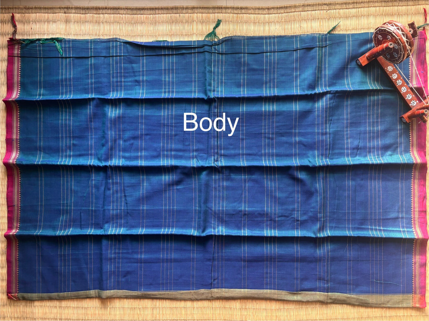 Blue Narayanpet Handloom Cotton Saree