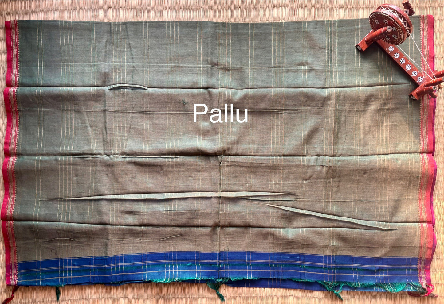 Blue Narayanpet Handloom Cotton Saree