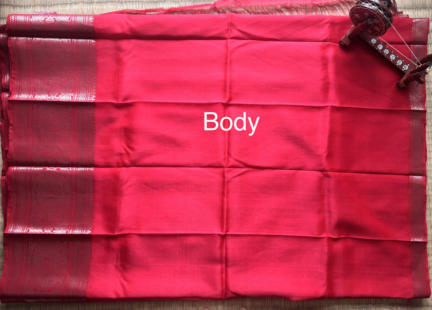Red Mangalagiri Handloom Silk Saree
