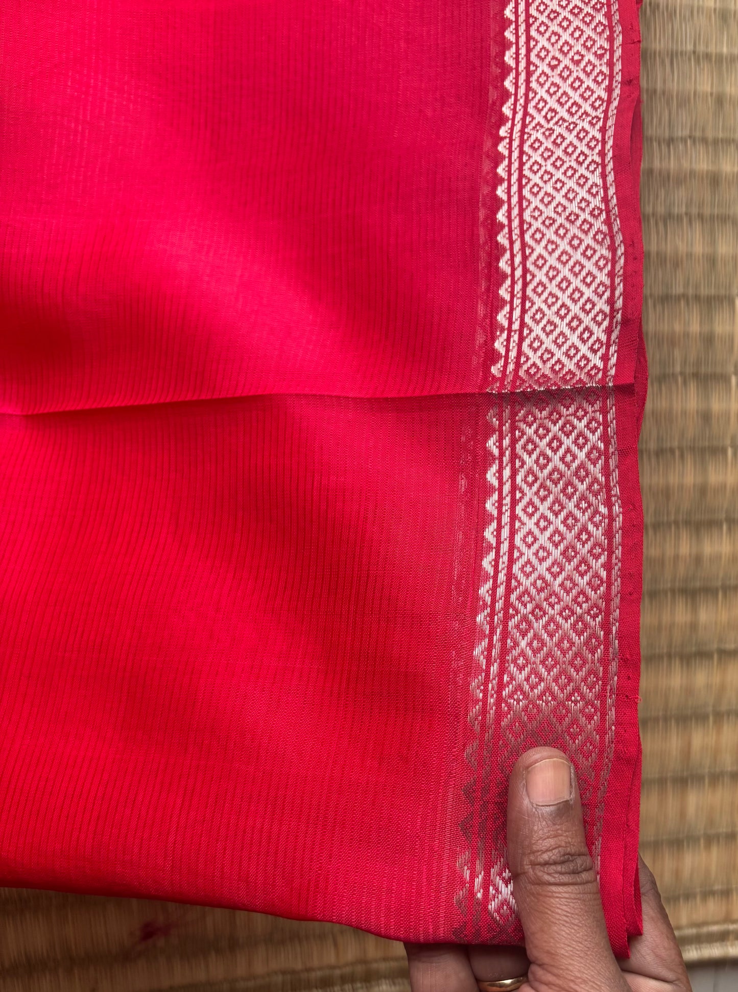 Red Mangalagiri Handloom Silk Saree