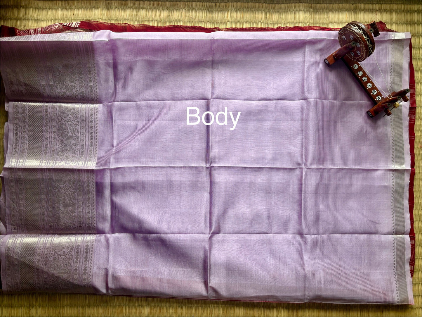 Lilac & Maroon Mangalagiri Handloom Silk Saree