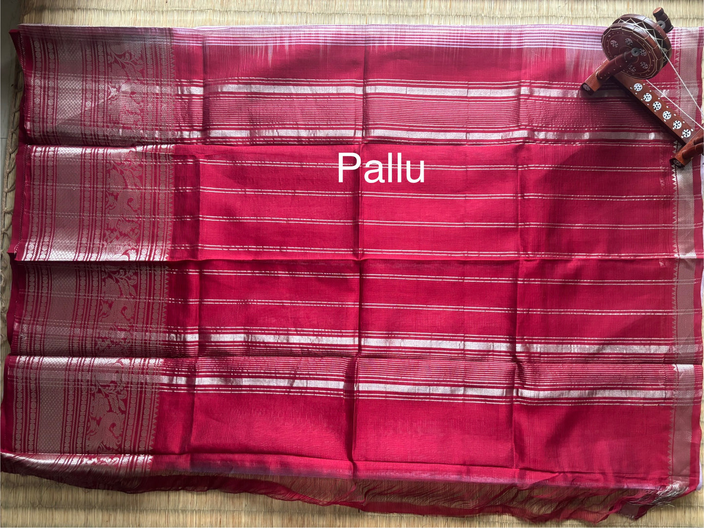 Lilac & Maroon Mangalagiri Handloom Silk Saree