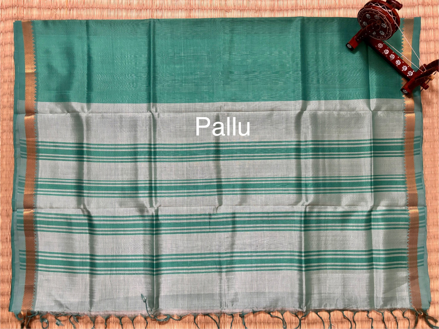 Icy Green Classic Mangalagiri Handloom Silk Saree