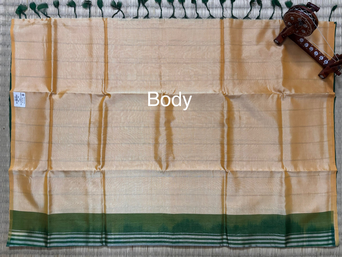 Sandalwood Mangalagiri Silk Saree with Straight Zari Lines