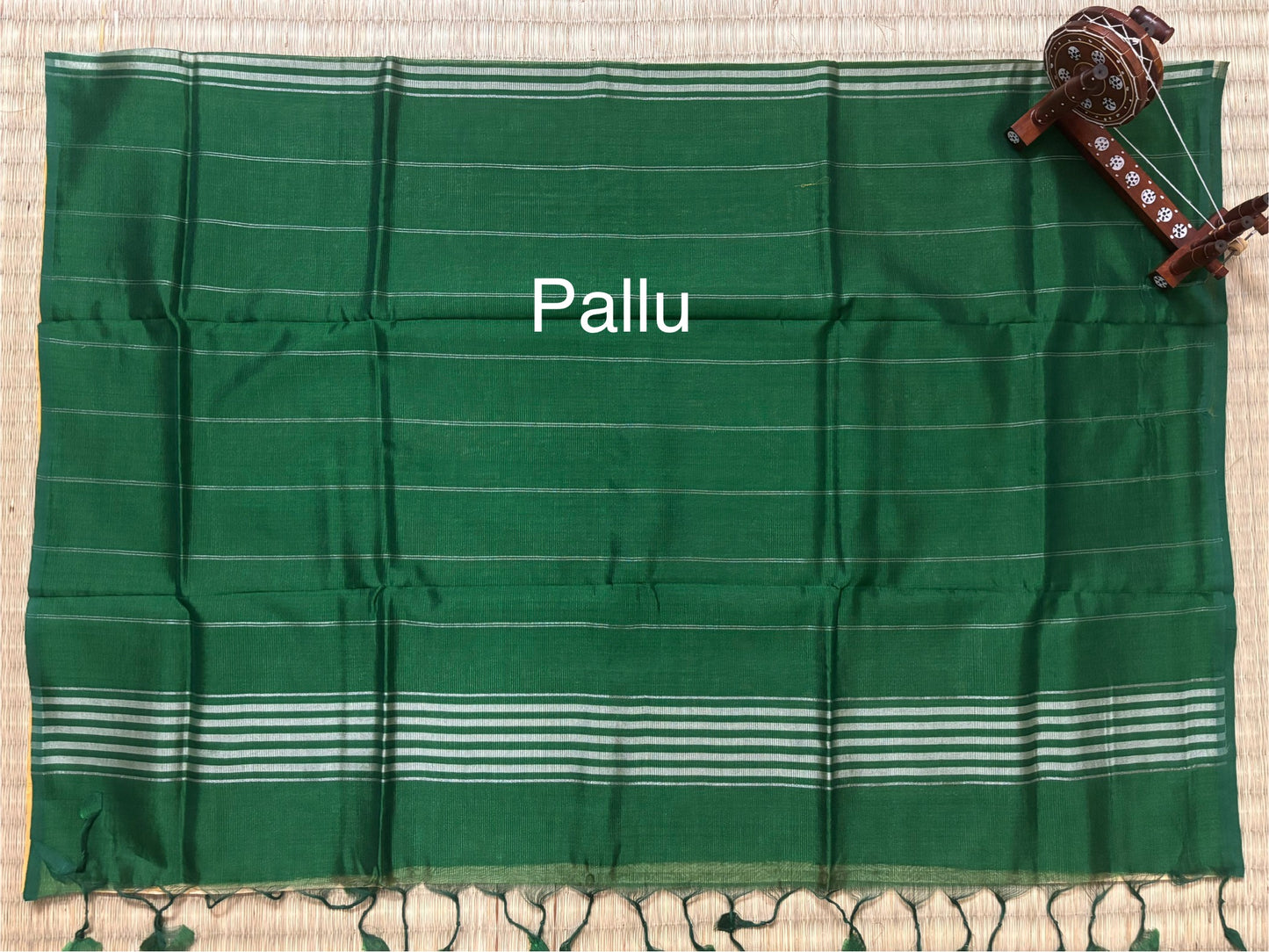Sandalwood Mangalagiri Silk Saree with Straight Zari Lines