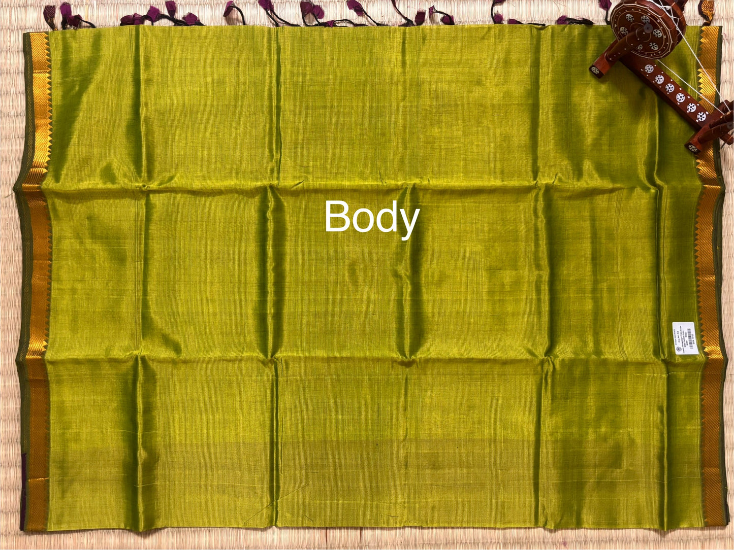 Green & Purple Classic Mangalagiri Handloom Silk Saree