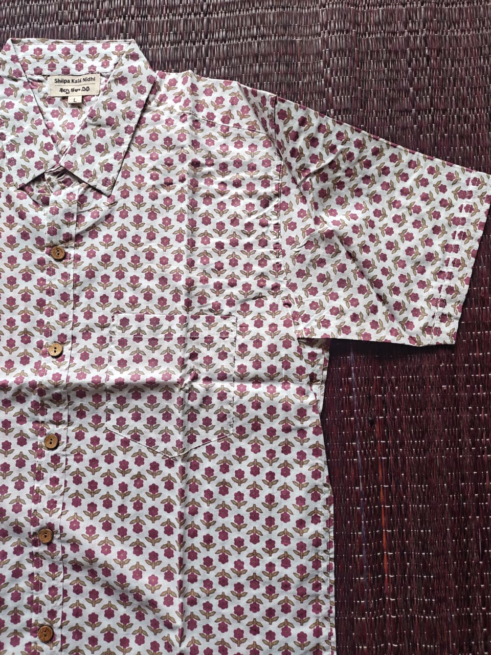 Men's Magenta & Off-White Floral Sanganeri Shirt