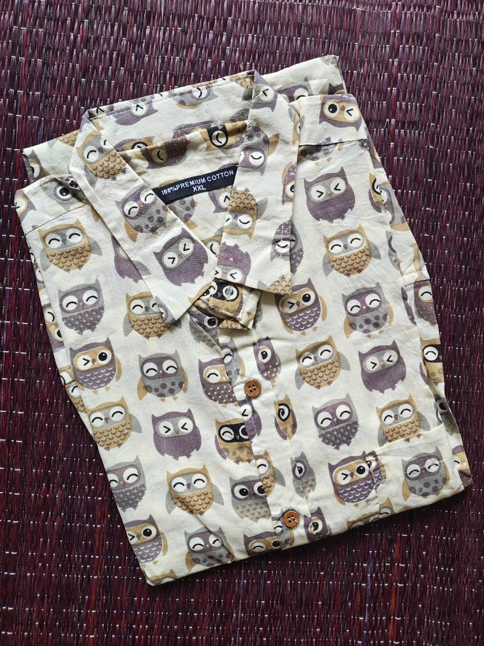 Men's Beige Sanganeri Shirt