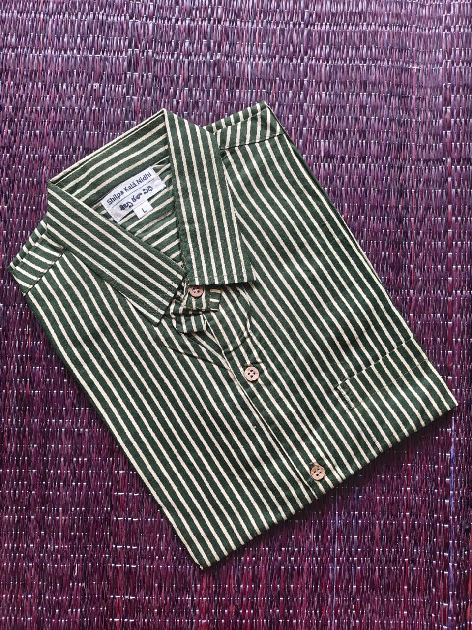 Men's Forest Green Sanganeri Shirt