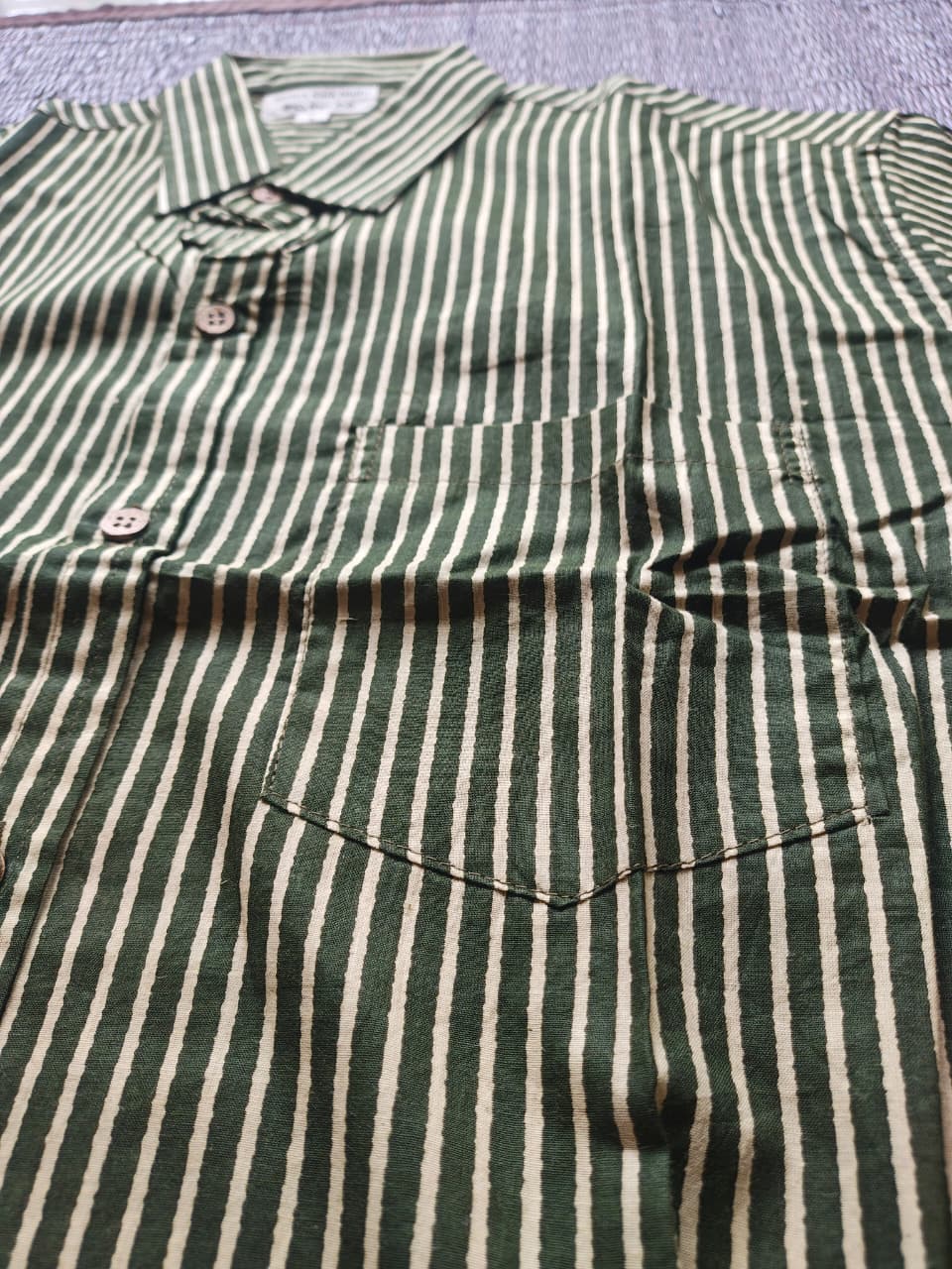 Men's Forest Green Sanganeri Shirt