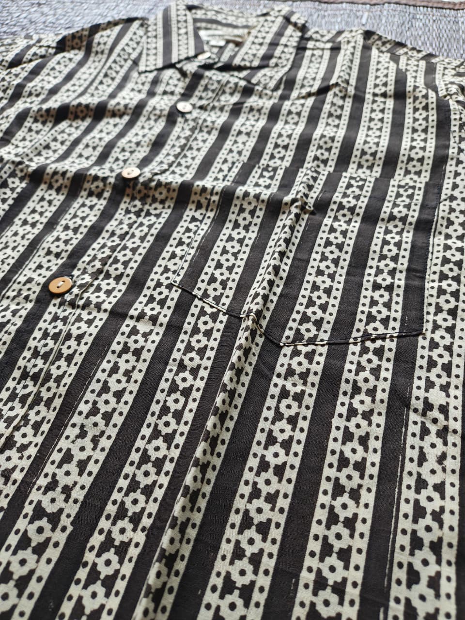 Men's Onyx Bagru Hand Block Printed Shirt