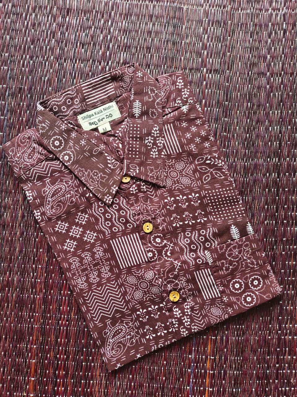 Men's Terracotta Pattern Sanganeri Shirt
