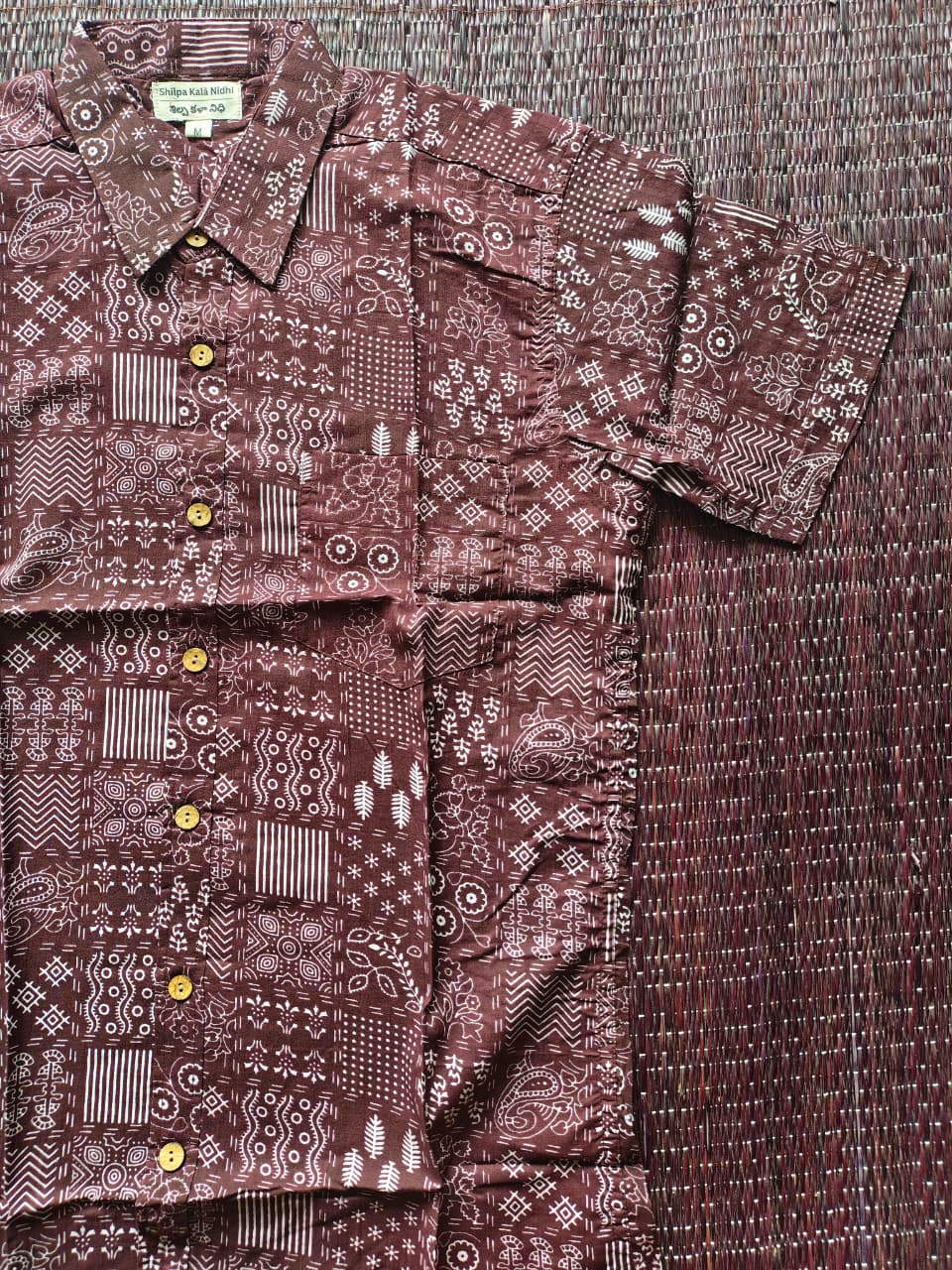 Men's Terracotta Pattern Sanganeri Shirt