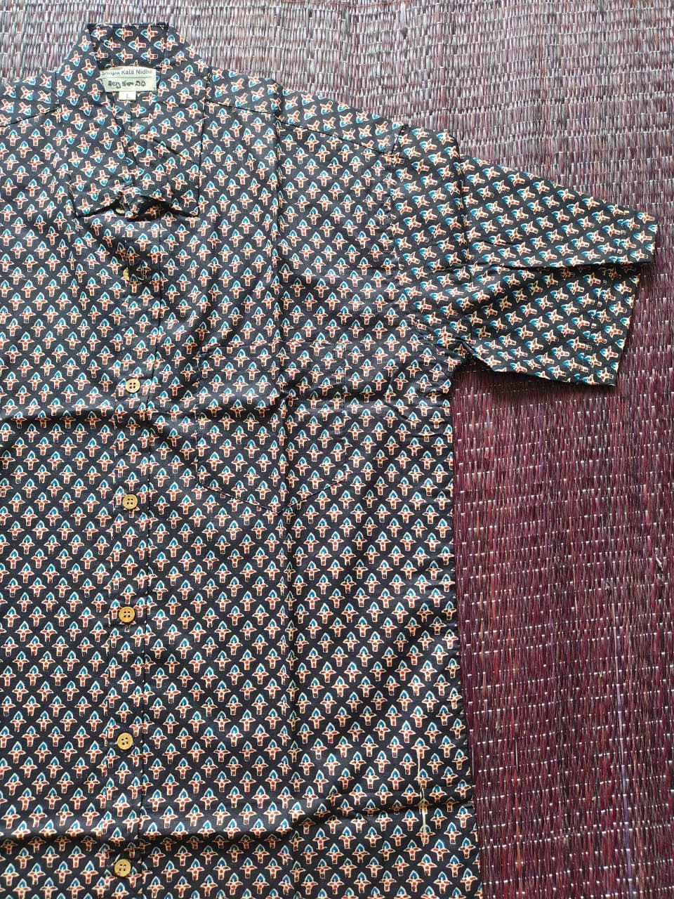 Men's Black Pattern Sanganeri Shirt