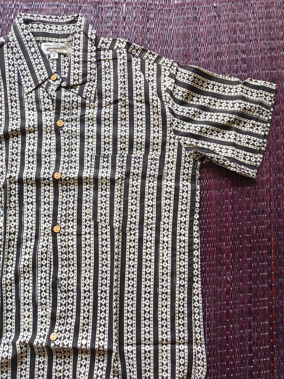 Men's Onyx Bagru Hand Block Printed Shirt