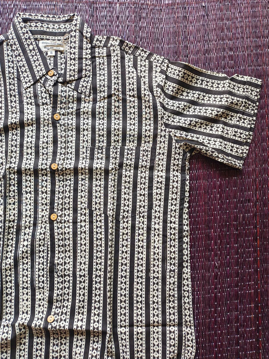Men's Onyx Bagru Hand Block Printed Shirt