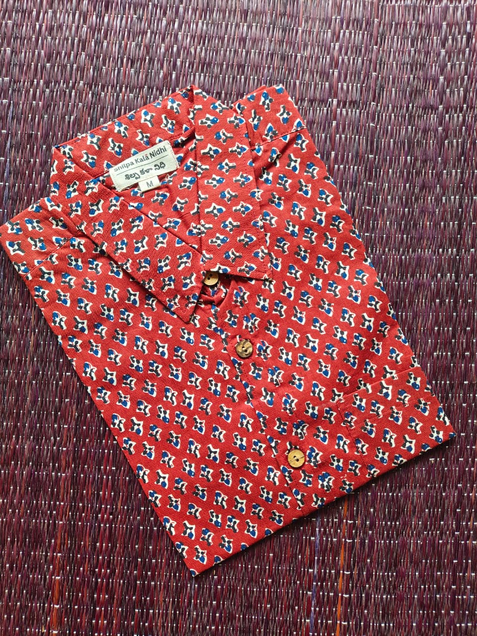 Men's Garnet Pattern Sanganeri Shirt